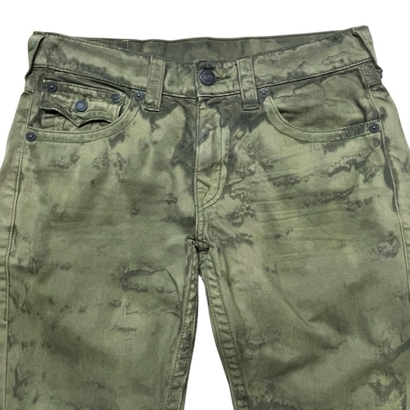 True Religion Men’s Green Tie Dye Acid Wash Straight Jeans Pants Waist 34** - Picture 5 of 16